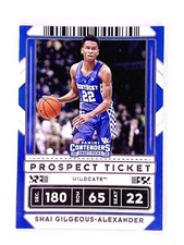 2020 Panini Contenders Draft Picks Shai Gilgeous-Alexander Wildcats #22