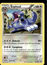 Pokemon Exploud 82/124 Fates Collide Non Holo Rare 2 Card Lot LP
