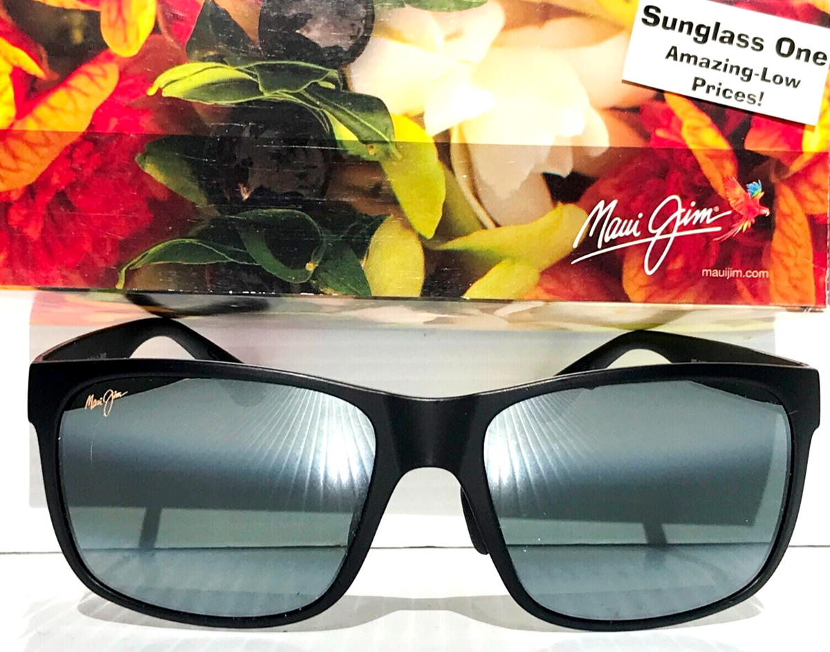 NEW Maui Jim RED SANDS Matte Black POLARIZED Grey Lens Sunglass