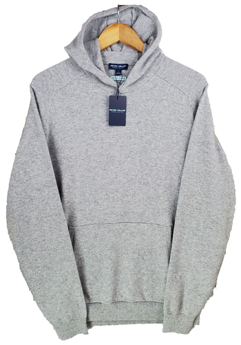 PETER MILLAR NEW $748 Sz Large Made in UK Artisan Cashmere Hoody Sweater Mens