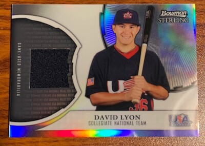 2011 Bowman Sterling Relic Black Jsy #USAR-DL David Lyon USA Used Free Shipping