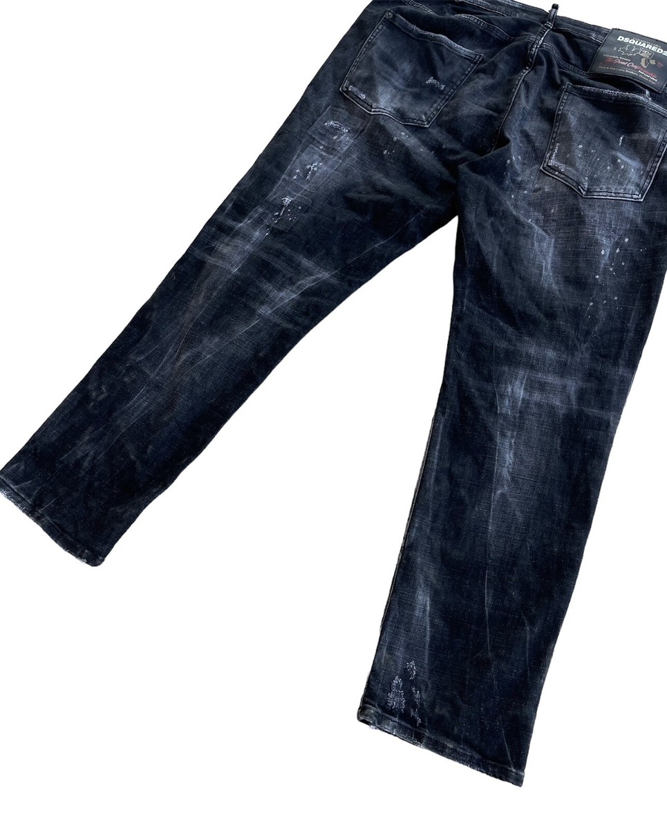 Dsquared2 Tidy Biker Jeans 2021 dark distressed denim | eBay Dsquared2 Tidy Biker Jeans 2021 dark distressed denim | eBay