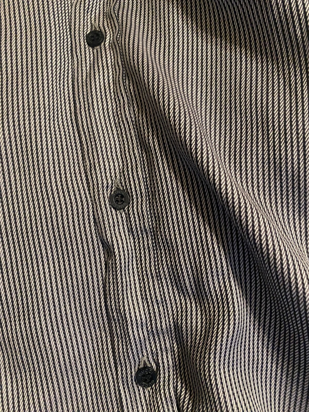 GUCCI Men's Shirt STRIPED GRAY/ BLACK Long Sleeve Size 48/18 eBay