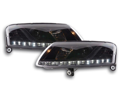 Scheinwerfer Set Daylight LED TFL-Optik Audi A6 Typ 4F  04-08 schwarz