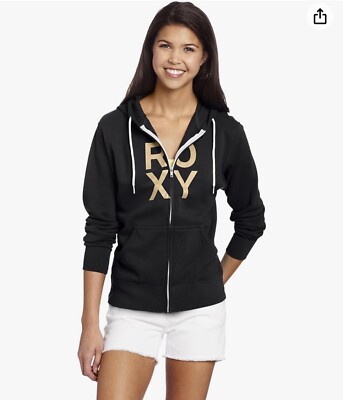 Roxy Proud 2 Full-Zip Hoodie Black Jacket New