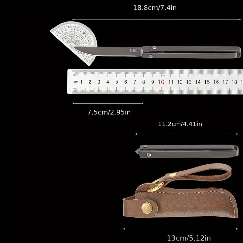 Folding Pocket Knife w Carry Case 7.5in Stainless Steel Rotating Folding Knife