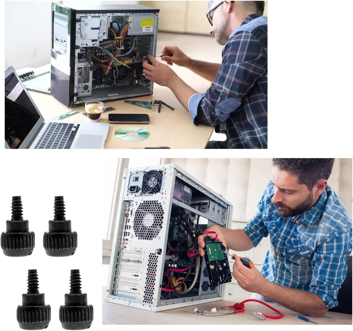 10 Stück Rändelschrauben M3,5 - Bunte PC Gehäuse Schrauben