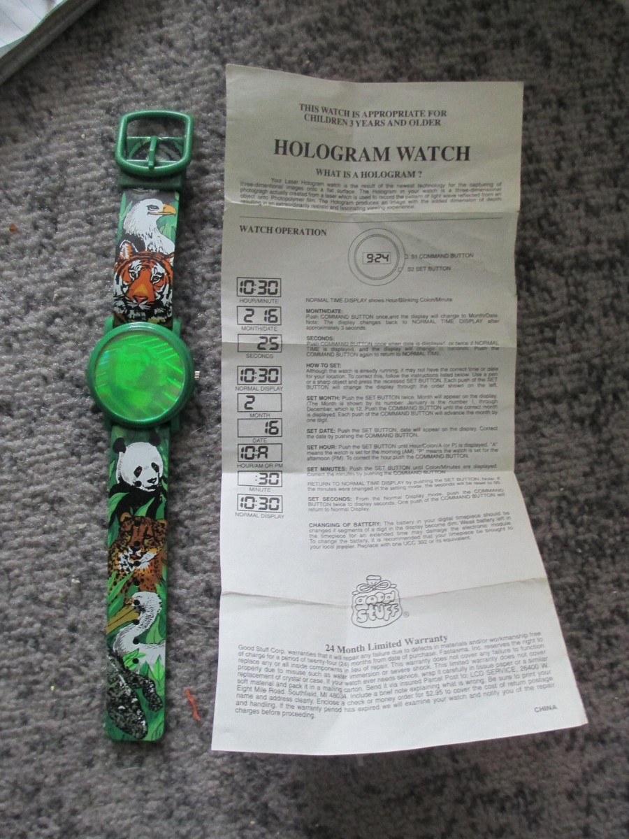 90s Quaker Chewy Holographic Watch UNTESTED Earth Hologram Vintage