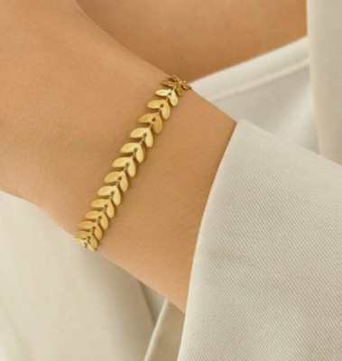Blatt Armband 18k vergoldet Damen Schmuck Geschenk Mädchen Blütenblatt Kette
