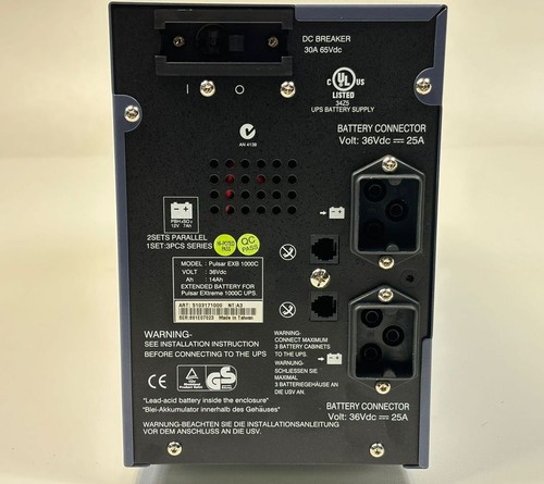 MGE Pulsar EXB 1000C USV Batterieerweiterung UPS Batterie Modul 36 Vdc Akku 14Ah - Bild 4 von 8