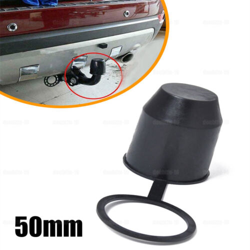 50mm Auto Car Tow Bar Ball Protective Cover Accessories Black Cap Towing Hitch - Picture 1 of 12