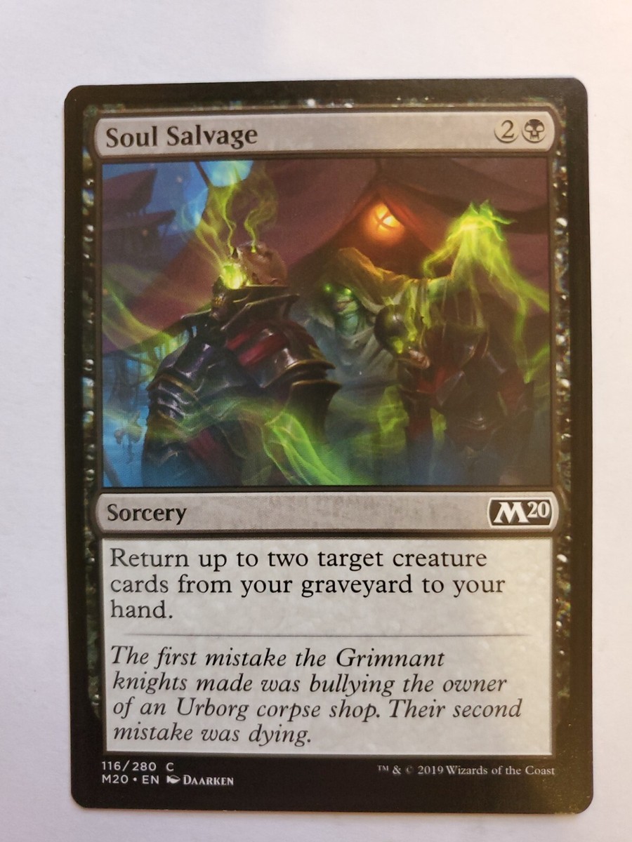 MTG Magic The Gathering Card Soul Salvage Sorcery Black M20