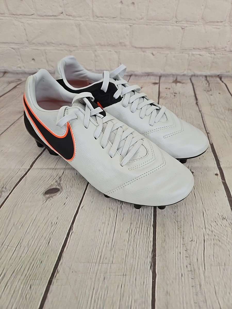 Nike Tiempo Mystic V FG Men's Leather Soccer Cleats Platinum Black