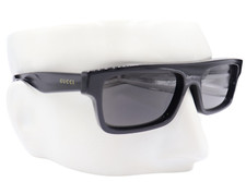 New Gucci Black Rectangle Gray Lens Unisex Sunglasses GG1616S 001 57 495