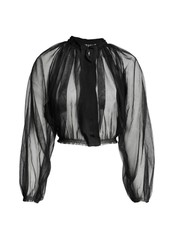 Lanvin For H&m Black Tulle Zip Front Bomber Jacket, Bnwt, 36 Uk10-12, Us6-8
