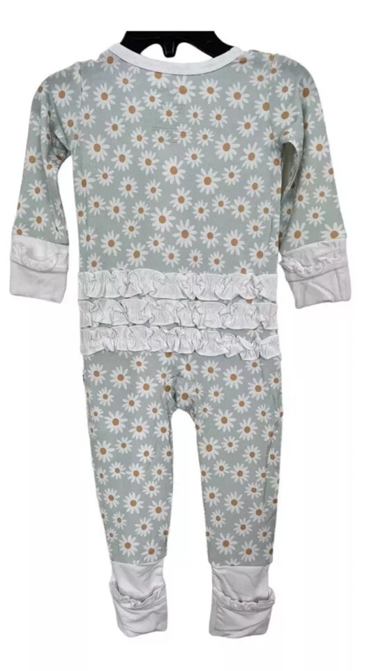 Арфа ангел оборки молнии цельный синий ромашки размер 12-18 месяцев новый ярлыки спальное место - Изображение 4 из 4