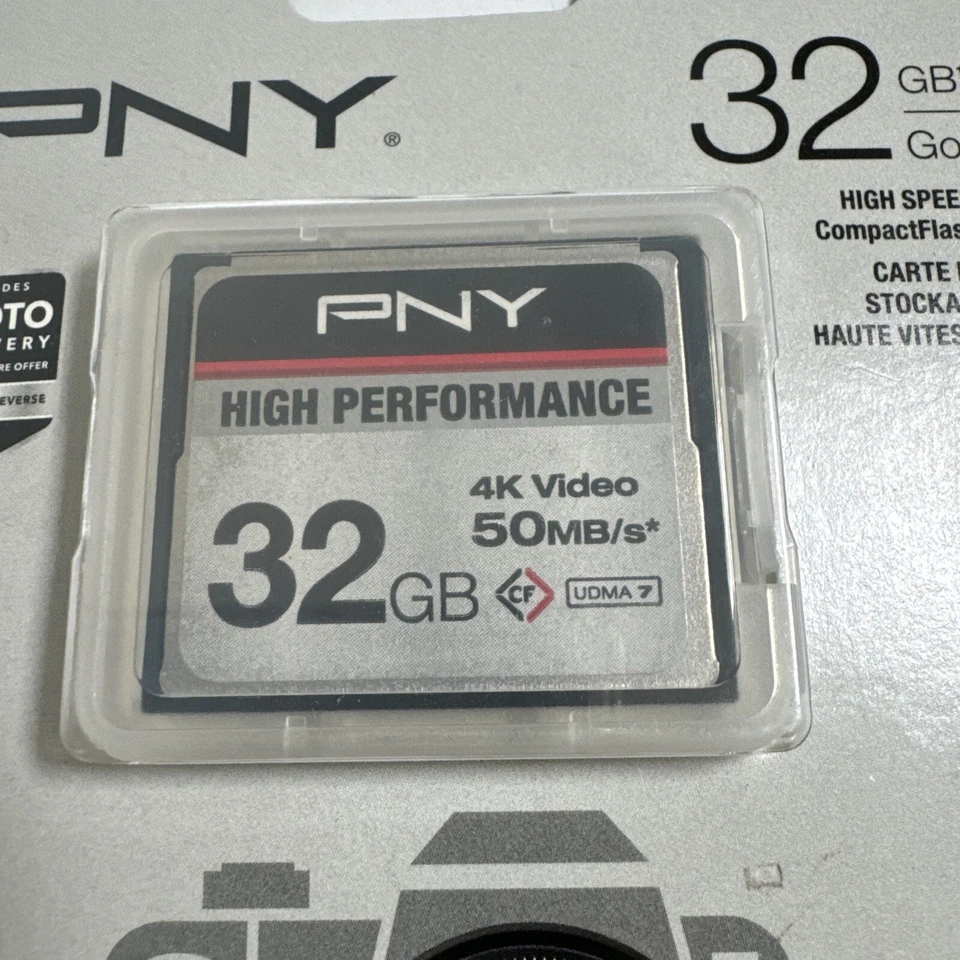New Sealed PNY 32gb High Performance Compact Flash Card P-cf32gu7-ge 4K UDMA 7 - Image 4 of 4