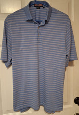 Vineyard Vines Mens Sz M Polo Shirt Blue Stripe Whale Logo Short Sleeve Casual