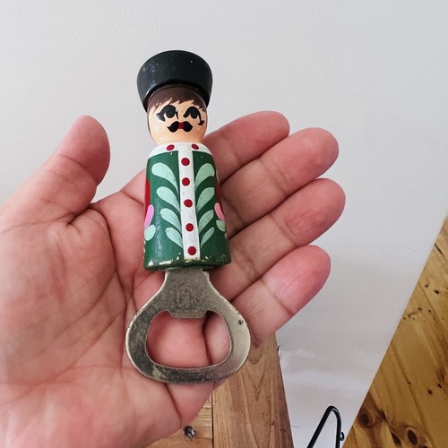 Hand Painted Wooden Bottle Opener Wine Beer Soda Bottle Opener Bar Russian Doll - Picture 10 of 20