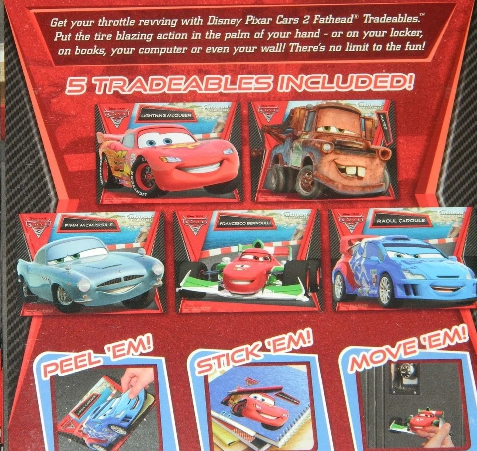 CARS 2 FATHEAD TRADEABLES (5) 5x7 PEEL N STICK VINYL GRAPHICS DISNEY PIXAR - image 4 of 4