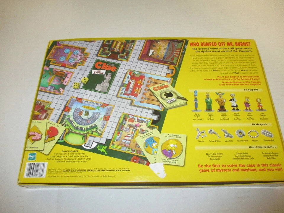 The Simpsons Clue 2ª Edición Juego de Mesa Completo Parker Brothers Hasbro 2002 Foto 2 de 4