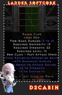 Diablo 2 D2R SC Ladder Raven Claw PC/SWITCH/PS