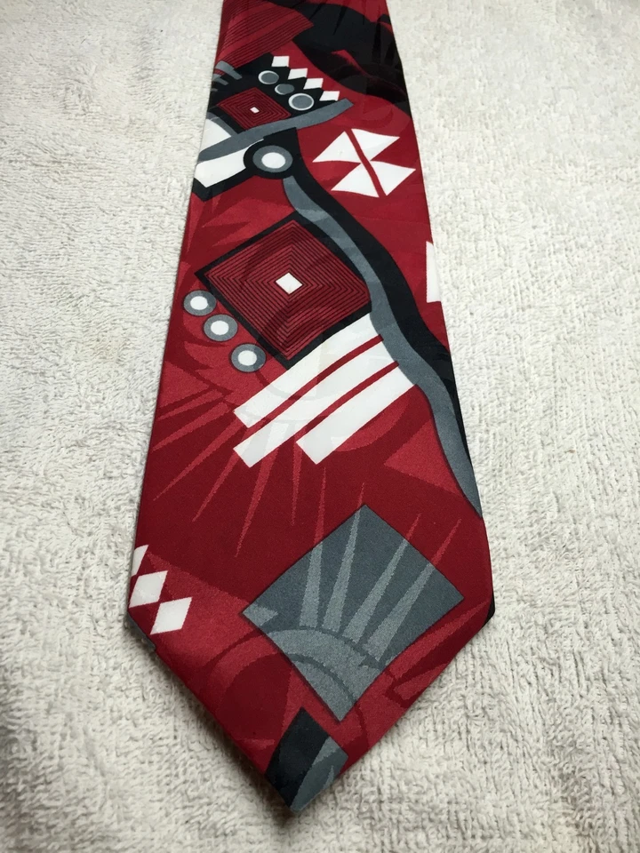 CORBATA ELEMENTS HOMBRE ROJO GRIS NEGRO 4 X 59 Foto 2 de 4