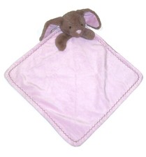 Blankets  Beyond Pink Tan Bunny Baby Blanket Plush Head Corner Security Lovey