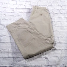 Dockers Beige Pleated Relaxed Fit Cotton Khakis Chinos Mens Pants 32x30