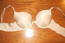 32DD    VICTORIA'S SECRET SEAMLESS    VINTAGE    BRA PUSH UP    BEIGE WIRE SATIN