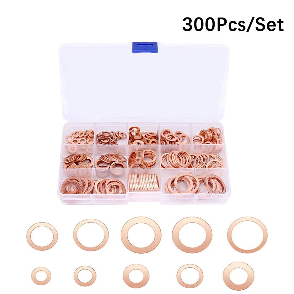300x Kupferringe Dichtring Sortiment  Set KFZ Ölablaßschrauben Kupfer Dichtungen - Bild 4 von 4