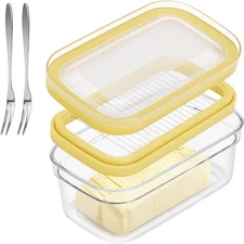 Shineme Butter Slicer Cutter, Airtight Plastic Butter Dish with Lid, Butter Stic