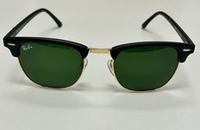 Ray-Ban RB 3016 Sunglasses Clubmaster Classic Black Frame with Green Lenses