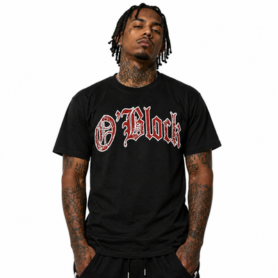 O'Block Red Bandana T-Shirt | Rap Gang Hip Hop Rapper Drill Music