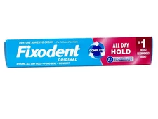 Fixodent Original Denture Adhesive Strong Hold All Day Confidence 2.4 Oz 4-Pack