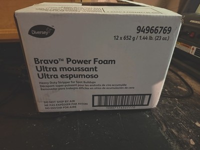 Diversey Power Foam Heavy Duty Ultra Mousse Stripper for Spot Buildups 12 x 652g