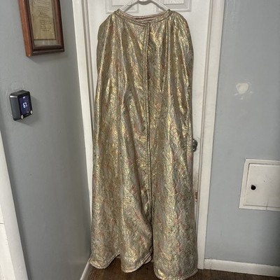 Vintage Handmade Gold Metallic Floral Cape