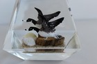 Vintage Hand Carved Painted 2 Geese in Lucite/Acrylic Unique Canada Paperweight — photo 6