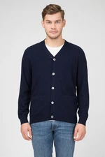 GANT Men's Marine Cotton Silk Blend Inslay Stitch  Cardigan 8050000 Size Medium