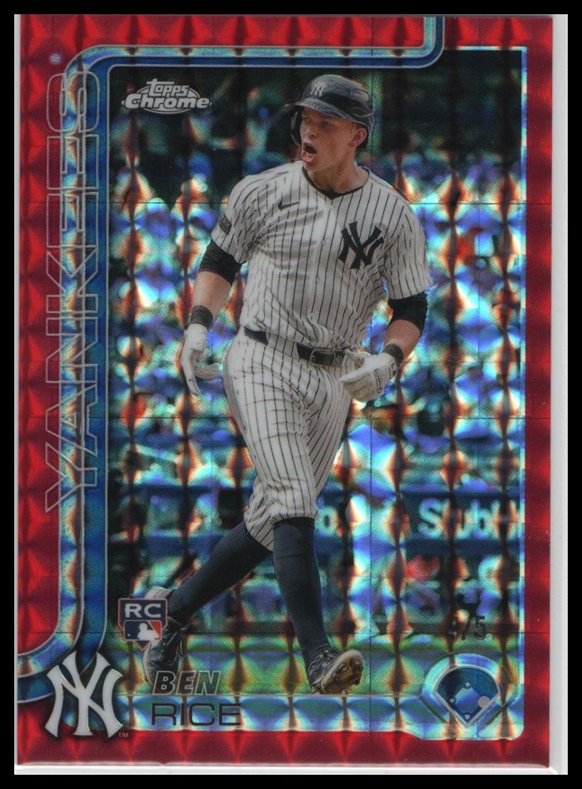 2025 Topps Chrome Ben Rice Rookie Red Geometric /5 #139 New York Yankees