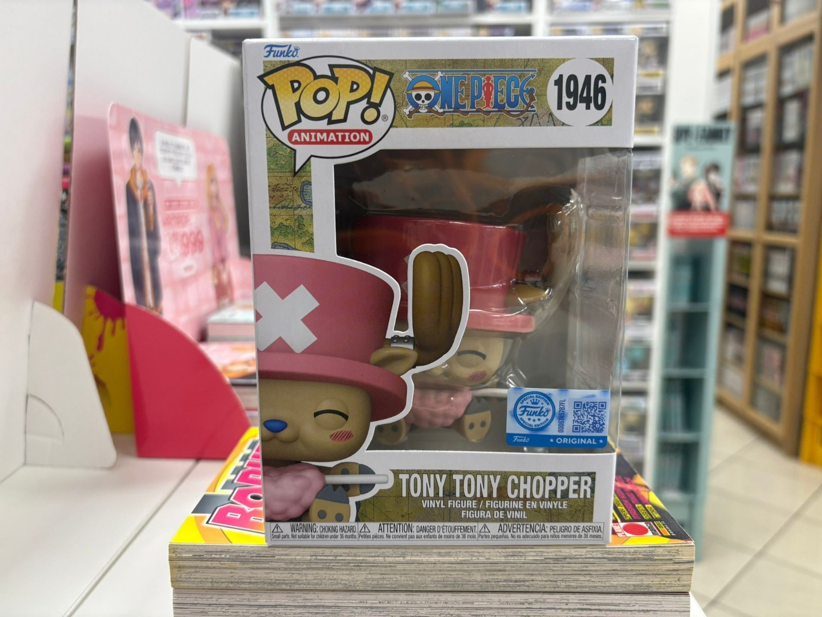 Funko One Piece POP! Animation Figurine Tony Tony Chopper avec Barbe à Papa 9 Cm - Image 2