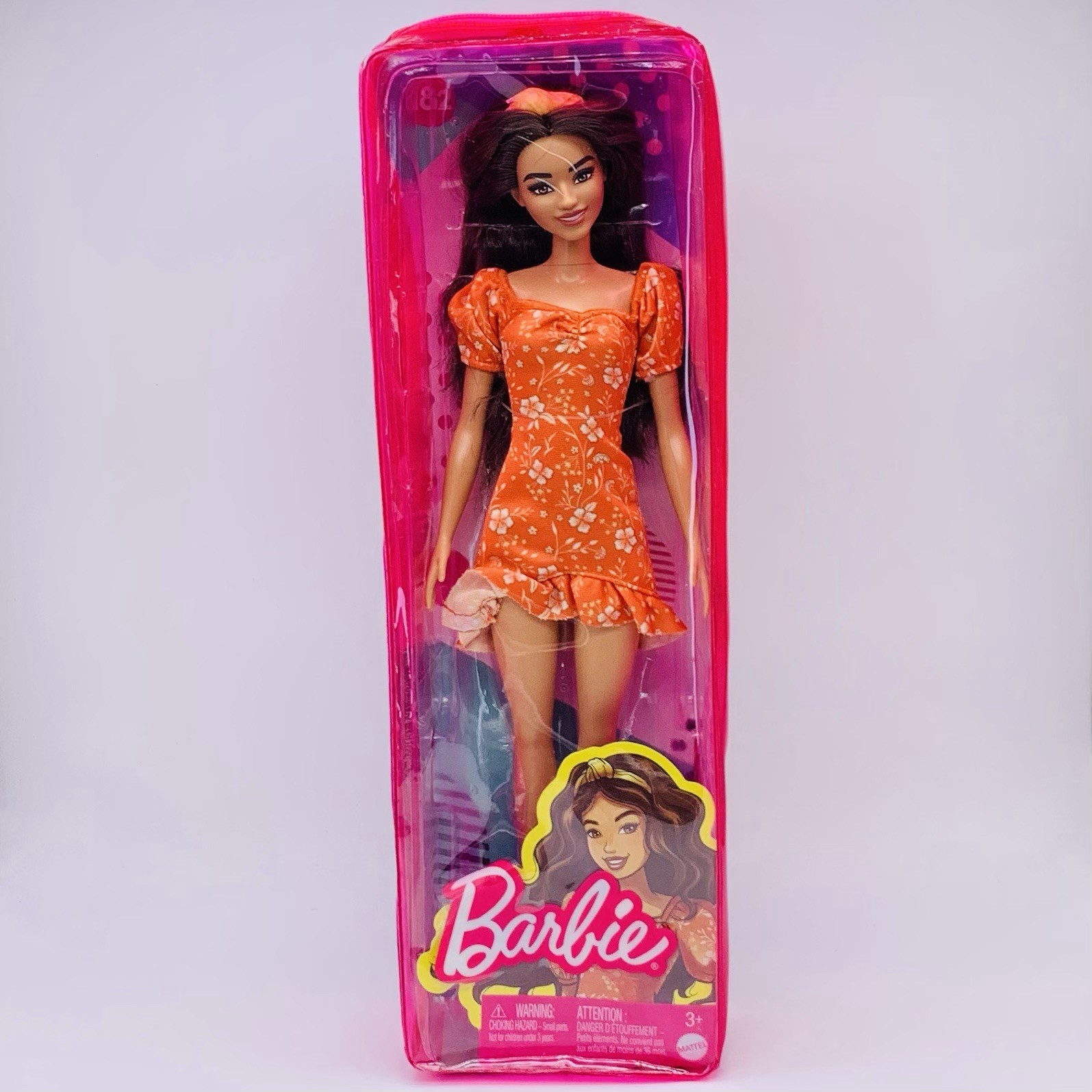 Mattel Barbie 11&rdquo; Fashionistas Doll #182 Orange Dress Brun