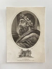 Antique 1806 Engraving of Lycurgus – Legendary Lawgiver of Sparta