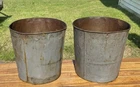 2 GREAT OLD TIN SAP BUCKETS PLANTERS Flowers Decoration Crafts