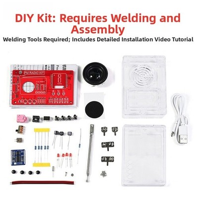 RDA5807 FM Radio Kit mit Gehäuse und USB 5V Strom zum Selbermachen Löten Praxi