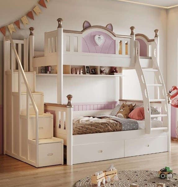 Holzbett Stockbett Hochbett Doppelstockbett Kinderbett Etagenbett-image