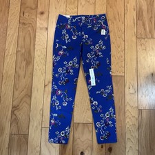 Old Navy NWT Womens 0 Midrise Pixie Ankle Stretch Cotton Floral Dress Pants