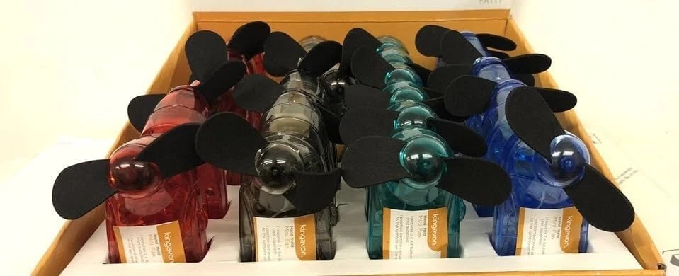 Poche Ventilateur Air Froid Maniable Aa Batterie Voyage Glacière Doux Lame Home - Photo 3/3