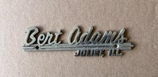 Bert Adams Vintage Metal Pontiac Dealership Badge Emblem Joliet Illinois