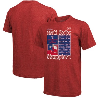Texas Rangers Majestic Threads 2023 World Series Champions Square Logo T-Shirt L